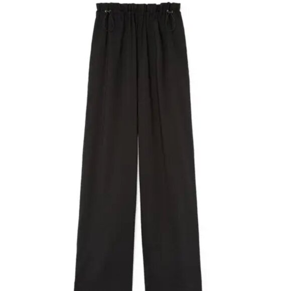 G. Label by Goop Katrina Linen Blend Wide-Leg Black Pants - Picture 1 of 13